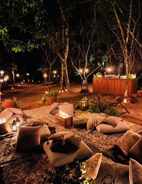 Evento noturno personalizado na Fazenda Shanti