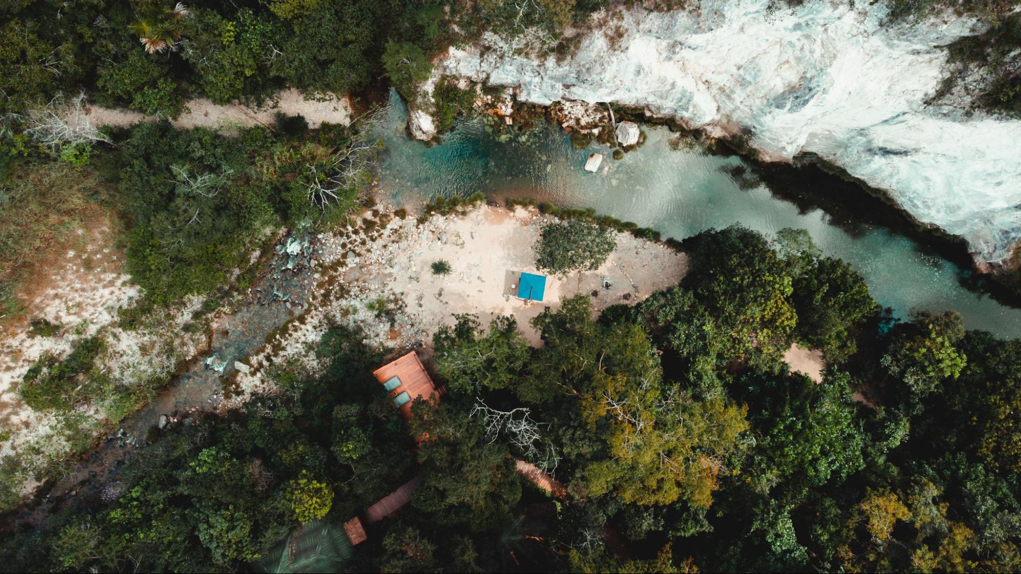 Vista aérea da Fazenda Shanti